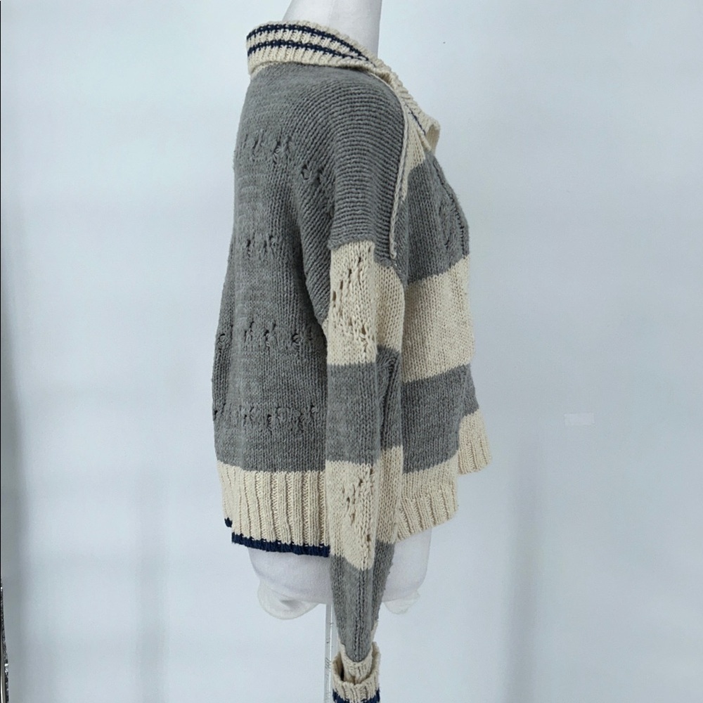 Free People Women’s Pembrook Oversize Sweater In Ivory Combo Size XS - Picture 6 of 12